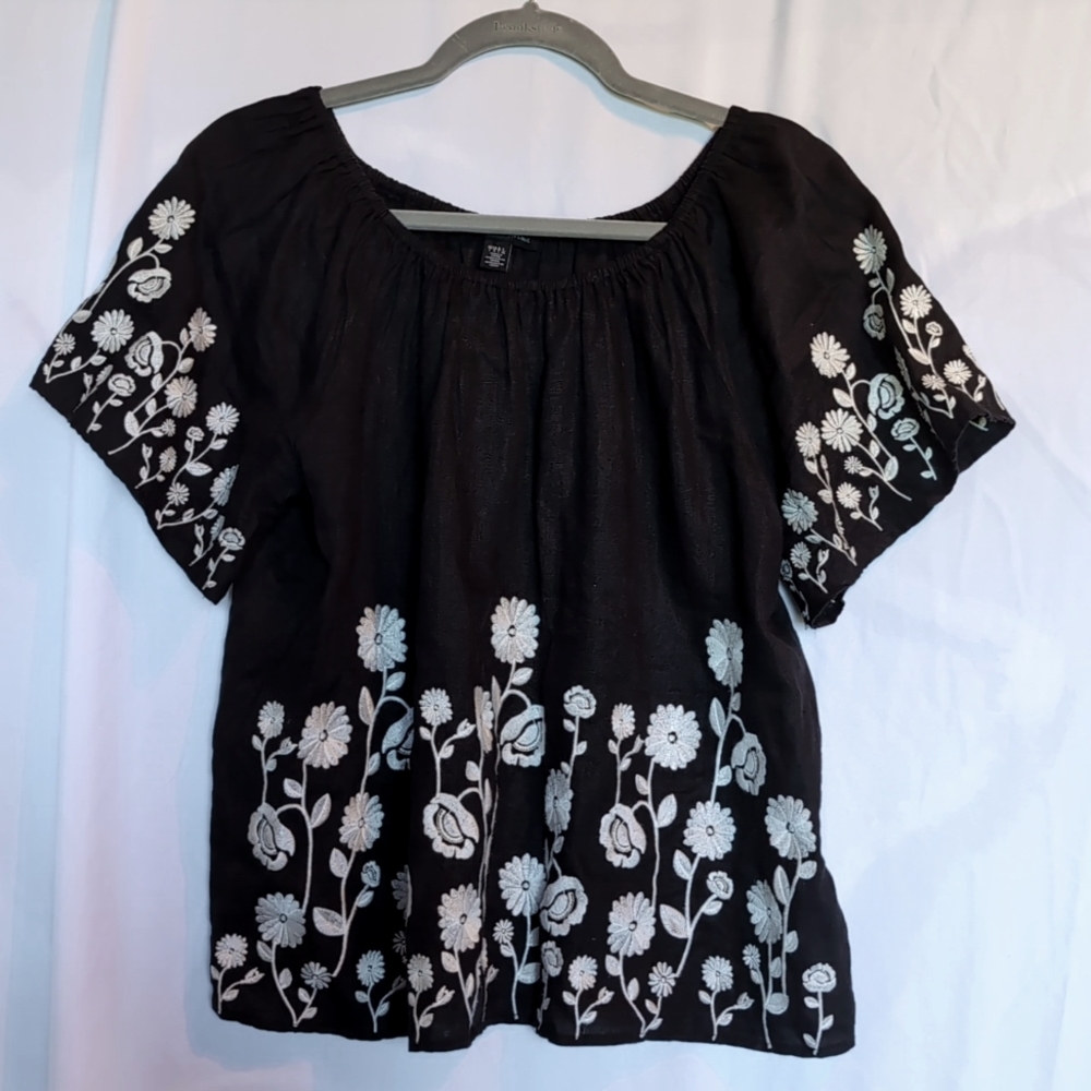 Saks Fifth Ave Linen Top L